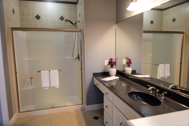 116 Case St, Canton, CT 06019 - bathroom featuring a shower stall, vanity, tile patterned flooring, and baseboards