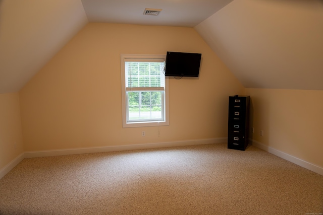 116 Case St, Canton, CT 06019 - bonus room featuring carpet floors, vaulted ceiling, and baseboards