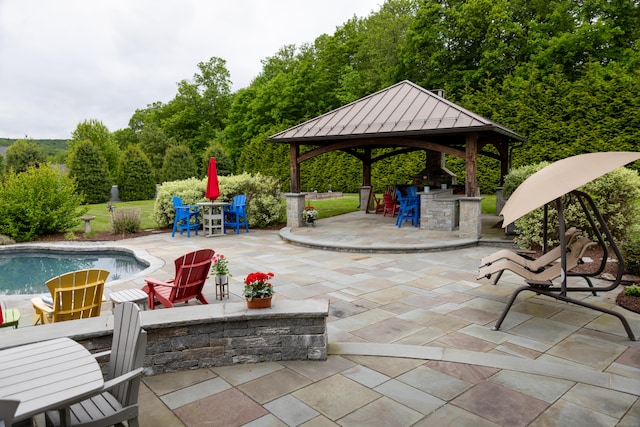 116 Case St, Canton, CT 06019 - view of patio / terrace featuring a gazebo and an outdoor pool
