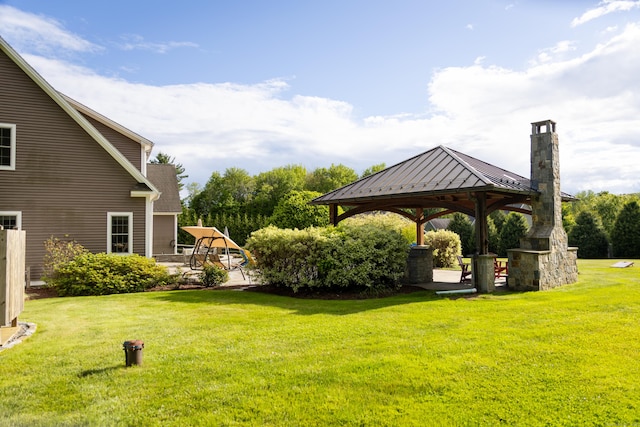 116 Case St, Canton, CT 06019 - view of grassy yard featuring a gazebo and a patio