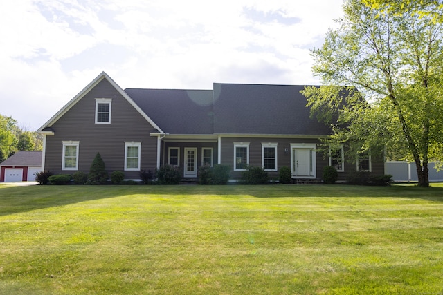 116 Case St, Canton, CT 06019 - view of front of home with a front yard and a detached garage