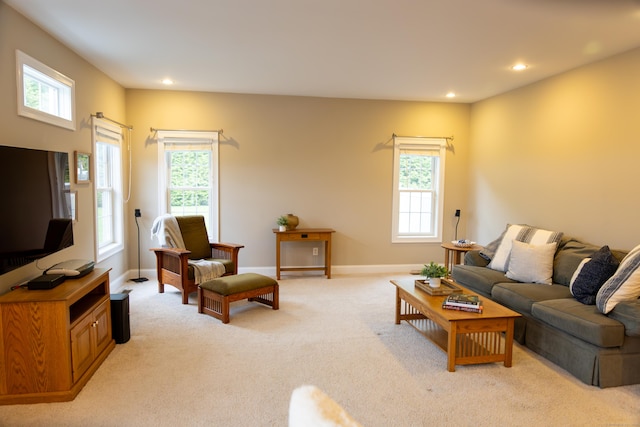 116 Case St, Canton, CT 06019 - living room with plenty of natural light, recessed lighting, light carpet, and baseboards