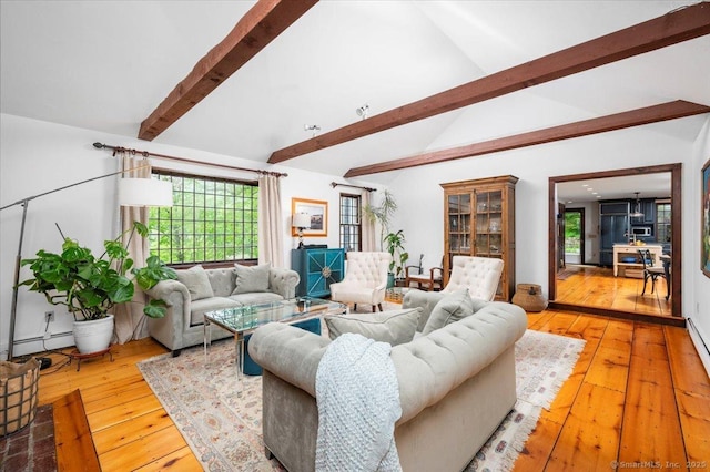 286 Limestone Rd, Ridgefield, CT 06877 - living area featuring light wood-style floors and baseboard heating