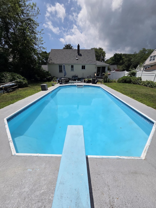 13 Harkness Dr, Milford, CT 06460 - view of pool featuring a diving board and a patio area