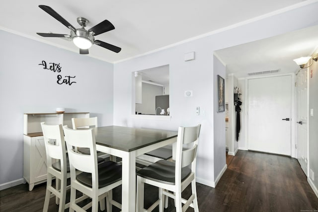 173 Russo Ave Unit 406, East Haven, CT 06513 - dining space featuring wood finished floors, ceiling fan, baseboards, and crown molding