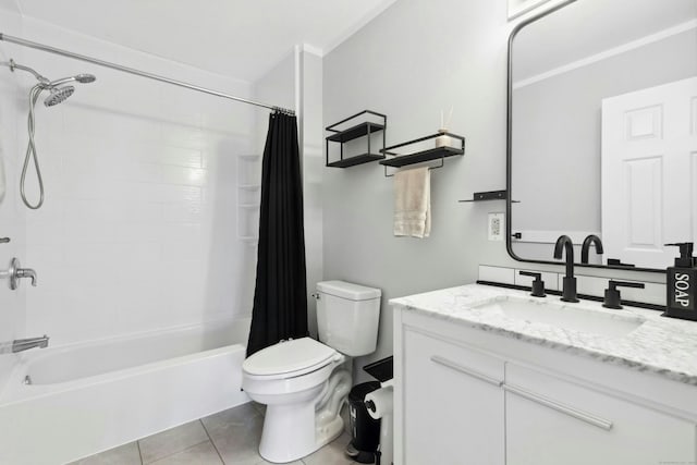 173 Russo Ave Unit 406, East Haven, CT 06513 - bathroom with toilet, vanity, shower / bathtub combination with curtain, and tile patterned flooring