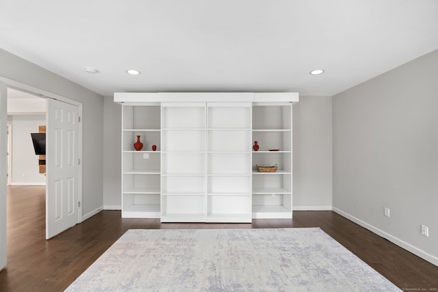 41 Leeward Ln, Groton, CT 06340 - unfurnished bedroom with baseboards, dark wood-style flooring, and recessed lighting