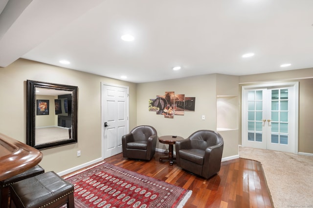 41 Leeward Ln, Groton, CT 06340 - living area with french doors, recessed lighting, wood finished floors, and baseboards