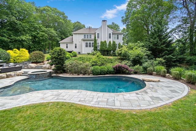 41 Leeward Ln, Groton, CT 06340 - view of pool featuring a patio area and a pool with connected hot tub