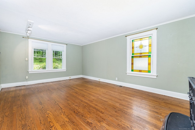 127 Matson Hill Rd, Glastonbury, CT 06073 - unfurnished room with baseboards, crown molding, and wood finished floors