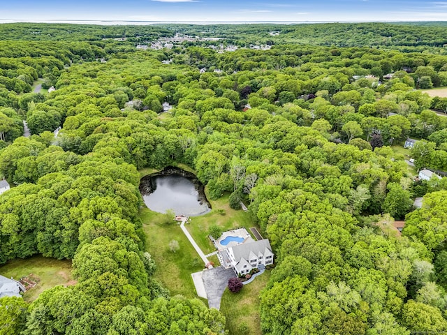 19 Cedarbrook Ln, East Lyme, CT 06333 - drone / aerial view of a heavily wooded area and a large body of water