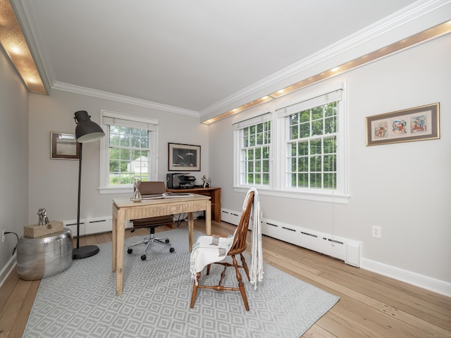 27 Powderhorn Dr, Ridgefield, CT 06877 - office space featuring wood-type flooring, crown molding, baseboard heating, and baseboards