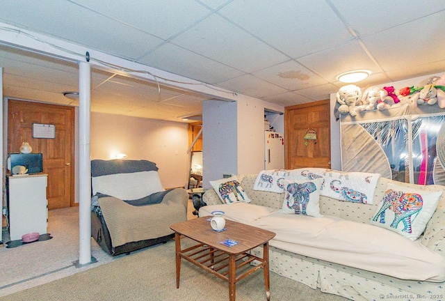 37 Sage Dr, Berlin, CT 06037 - carpeted living area featuring a drop ceiling