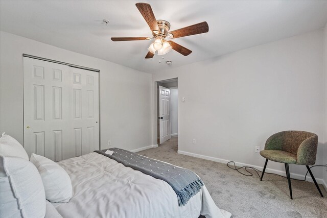 34 Pleasant St Unit 6, Plainfield, CT 06374 - carpeted bedroom featuring baseboards, a ceiling fan, and a closet