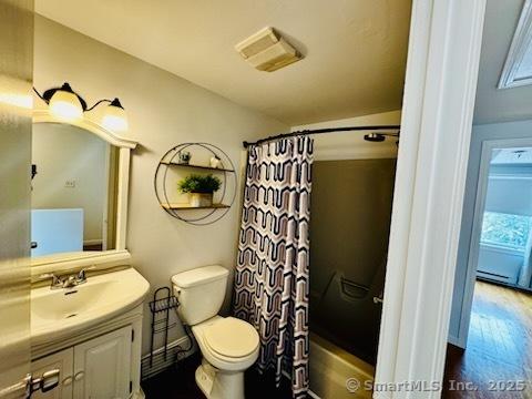 133 Main St Apt 4, Norwalk, CT 06851 - full bathroom featuring vanity and shower / tub combo with curtain