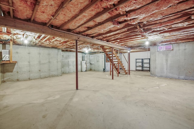 415 Lady Bug Ln Unit 415, Vernon, CT 06066 - unfinished below grade area with water heater and stairs