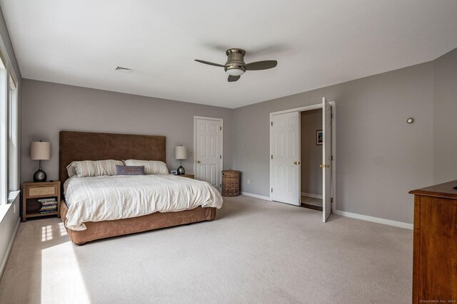 12 Stanton Ct, Madison, CT 06443 - bedroom featuring light carpet, baseboards, and ceiling fan