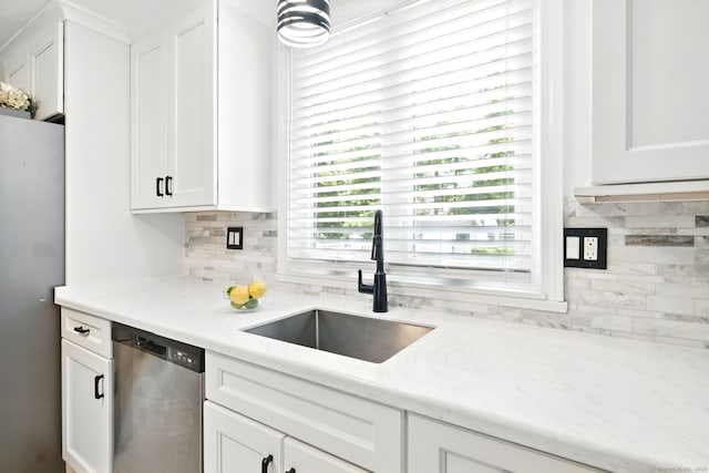 5 Crabapple Rd, Windsor, CT 06095 - kitchen featuring stainless steel appliances, a sink, tasteful backsplash, and white cabinets