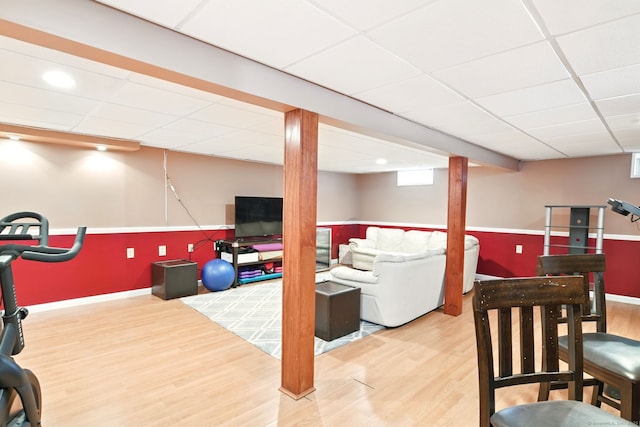 5 Crabapple Rd, Windsor, CT 06095 - exercise area featuring a drop ceiling, wood finished floors, and baseboards