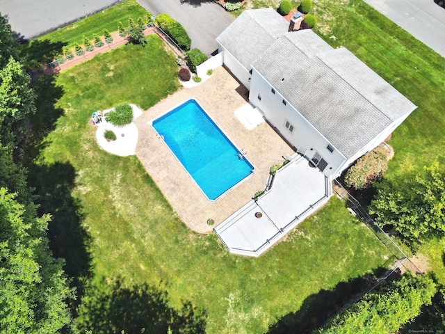 5 Crabapple Rd, Windsor, CT 06095 - view from above of property with a pool