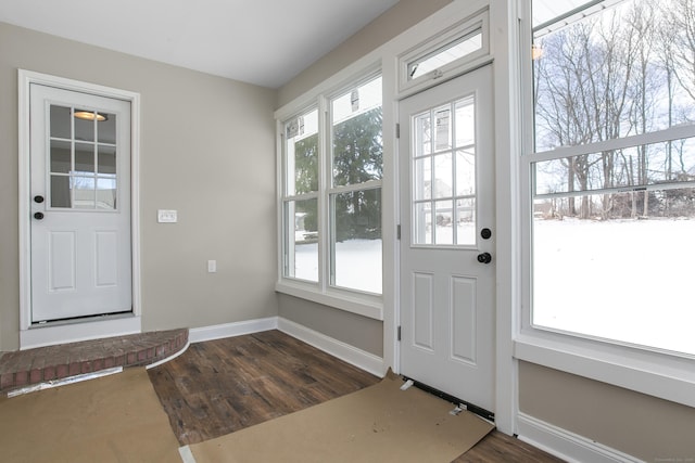 24 Manning St, New Fairfield, CT 06812 - foyer featuring dark wood finished floors and baseboards