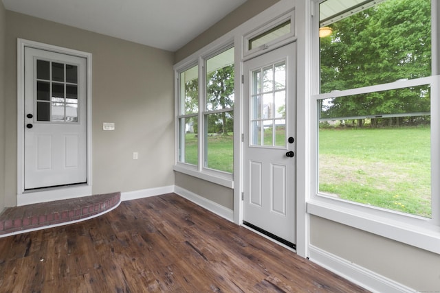 24 Manning St, New Fairfield, CT 06812 - foyer entrance with baseboards and dark wood finished floors