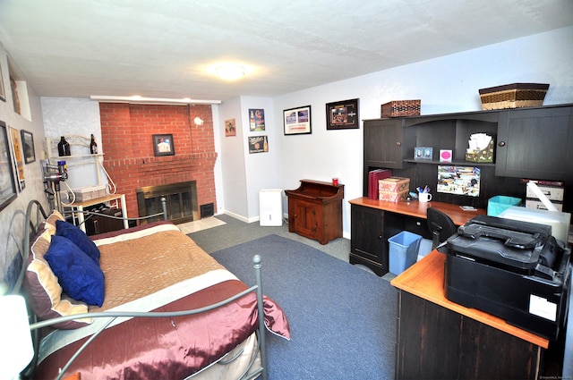 89 Bigelow St, Manchester, CT 06040 - home office with carpet, a fireplace, and baseboards