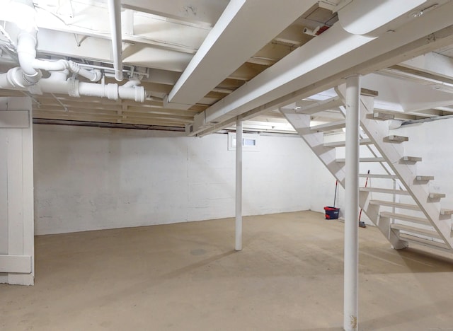 77 Hemlock St, Manchester, CT 06040 - unfinished basement with stairway
