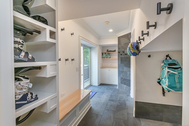 68 Topstone Rd, Ridgefield, CT 06877 - mudroom featuring ornamental molding