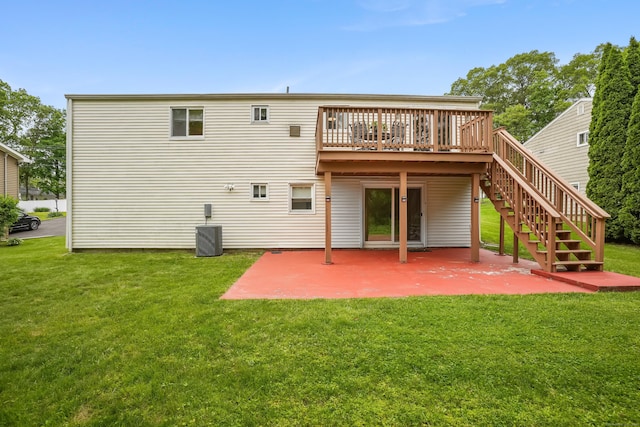15 Amherst Pl, Stamford, CT 06902 - back of house featuring a patio area, a wooden deck, and a yard