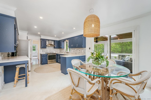 290 Fillow St, Norwalk, CT 06850 - dining room with ornamental molding and recessed lighting