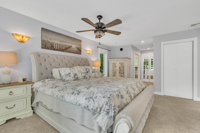 48 Shepherds Trl, Madison, CT 06443 - bedroom featuring light colored carpet, recessed lighting, and a ceiling fan