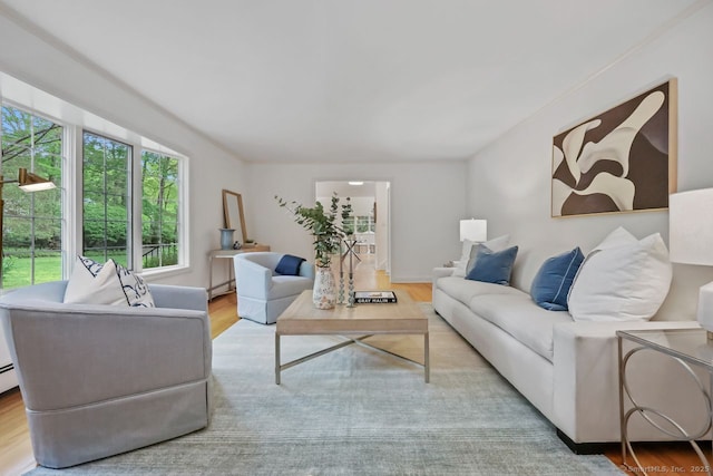 32 Jeffrey Rd, Greenwich, CT 06830 - living area featuring wood finished floors and baseboard heating