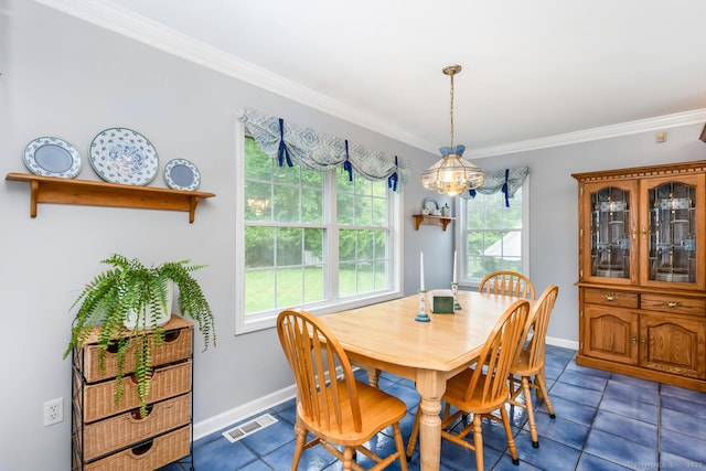 125 Longview Dr, Stratford, CT 06614 - tiled dining space featuring crown molding and baseboards