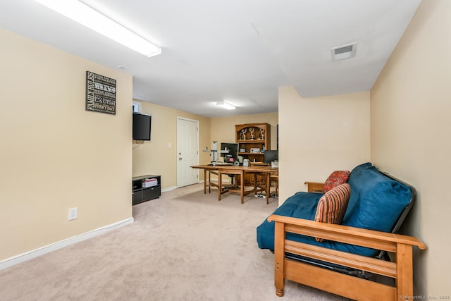 125 Longview Dr, Stratford, CT 06614 - sitting room with a desk, light carpet, and baseboards