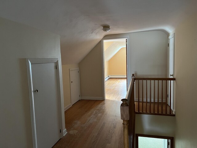 284 Gilbert Ave, Winchester, CT 06098 - bonus room featuring a baseboard radiator, wood finished floors, and vaulted ceiling