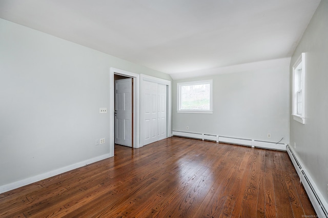 8 Southbury Rd, Roxbury, CT 06783 - spare room with a baseboard heating unit, dark wood-type flooring, and baseboards