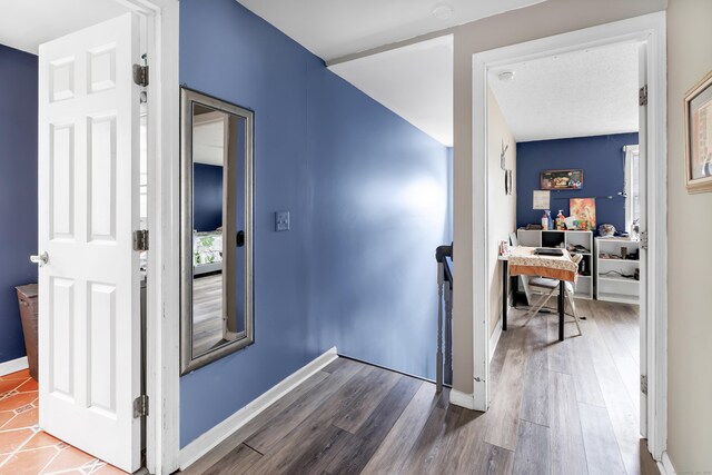 16 Hodge Ave, Ansonia, CT 06401 - hallway featuring an office area, baseboards, and wood finished floors
