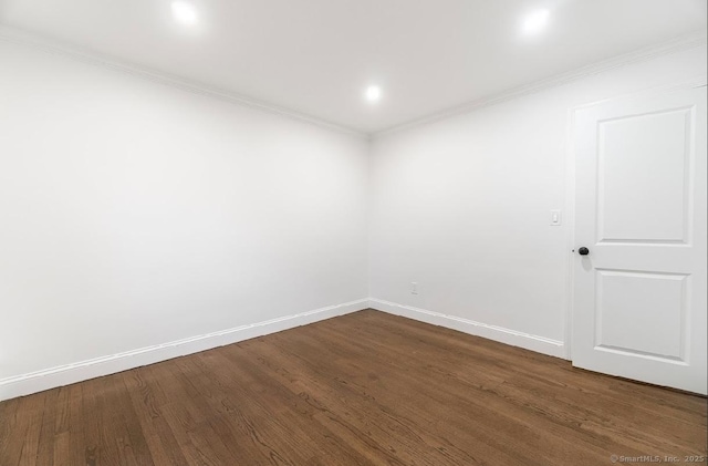 24 Linde St, West Haven, CT 06516 - unfurnished room with dark wood-style floors, crown molding, and baseboards