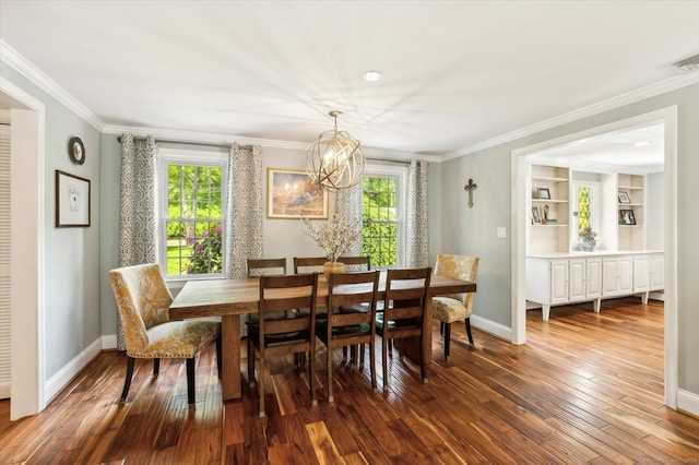 8 Buttonwood Dr, Simsbury, CT 06070 - dining area with a chandelier, wood-type flooring, and ornamental molding