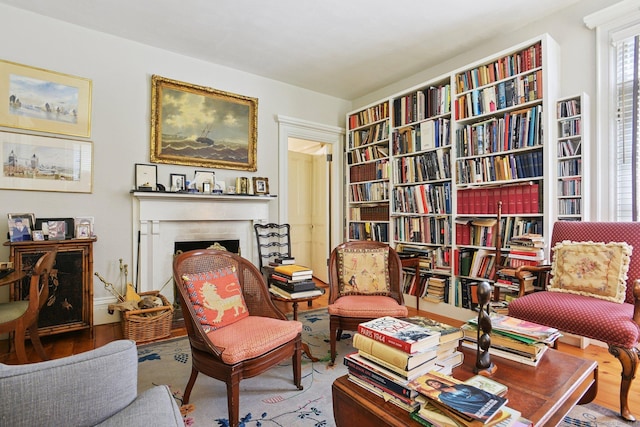 2 Summit St, Stonington, CT 06378 - sitting room featuring a fireplace and wood finished floors