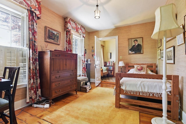2 Summit St, Stonington, CT 06378 - bedroom featuring hardwood / wood-style flooring and wallpapered walls