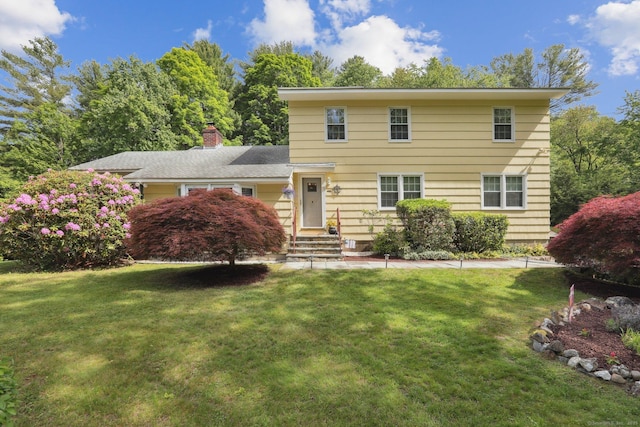81 Park Rd, Woodbury, CT 06798 - view of front of property featuring a front yard and a chimney