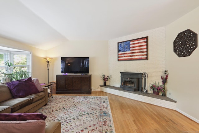 81 Park Rd, Woodbury, CT 06798 - living area featuring lofted ceiling, wood finished floors, and baseboards