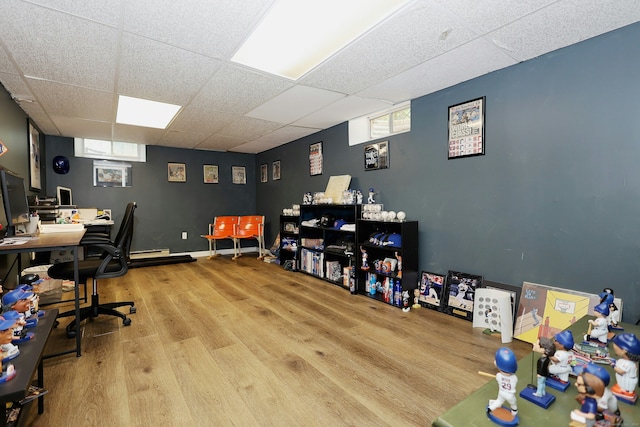 28 Shields Ln, Ridgefield, CT 06877 - office area with a drop ceiling and wood finished floors