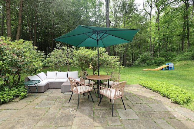 28 Shields Ln, Ridgefield, CT 06877 - view of patio / terrace featuring an outdoor hangout area and outdoor dining area