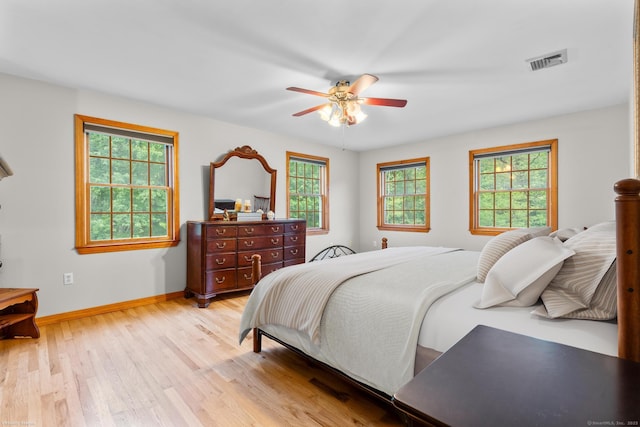 290 Amity Rd, Bethany, CT 06524 - bedroom featuring light wood-type flooring, baseboards, and a ceiling fan