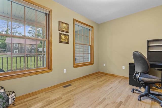 290 Amity Rd, Bethany, CT 06524 - office area featuring wood finished floors and baseboards
