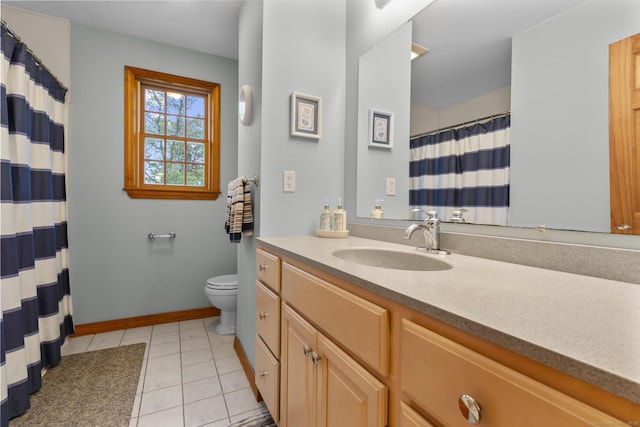 290 Amity Rd, Bethany, CT 06524 - full bath featuring toilet, vanity, tile patterned floors, baseboards, and curtained shower