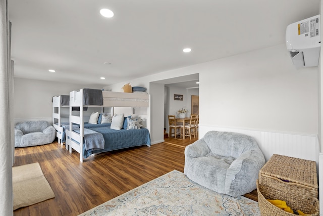 1795 Wolcott Rd, Wolcott, CT 06716 - bedroom featuring wood finished floors, recessed lighting, and wainscoting
